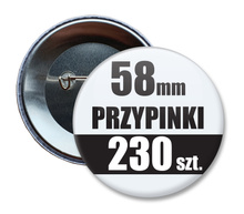 Przypinki Na Zamówienie w 3 dni / 58mm 230 szt. / Buttony Badziki / Twój Wzór Logo Foto Projekt