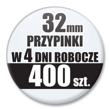 Przypinki Na Zamówienie w 4 dni / 32mm 400 szt. / Buttony Badziki / Twój Wzór Logo Foto Projekt