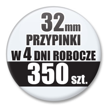 Przypinki Na Zamówienie w 4 dni / 32mm 350 szt. / Buttony Badziki / Twój Wzór Logo Foto Projekt
