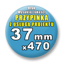 Przypinki 470 szt. / Buttony Badziki Na Zamówienie / Twój Wzór Logo Foto Projekt / 37 mm.