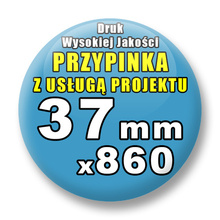 Przypinki 860 szt. / Buttony Badziki Na Zamówienie / Twój Wzór Logo Foto Projekt / 37 mm.