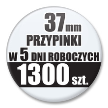 Przypinki Na Zamówienie w 5 dni / 37mm 1300 szt. / Buttony Badziki / Twój Wzór Logo Foto Projekt