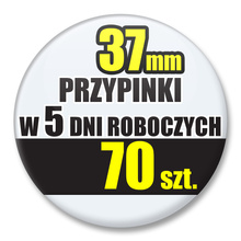 Przypinki Na Zamówienie w 5 dni / 37mm 70 szt. / Buttony Badziki / Twój Wzór Logo Foto Projekt