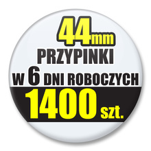 Przypinki Na Zamówienie w 6 dni / 44mm 1400 szt. / Buttony Badziki / Twój Wzór Logo Foto Projekt