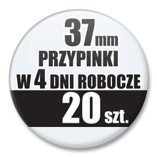 Przypinki Na Zamówienie w 4 dni / 37mm 20 szt. / Buttony Badziki / Twój Wzór Logo Foto Projekt