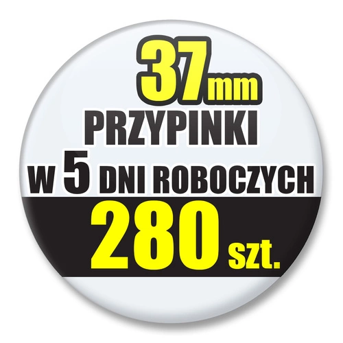 Przypinki Na Zamówienie w 5 dni / 37mm 280 szt. / Buttony Badziki / Twój Wzór Logo Foto Projekt