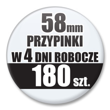 Przypinki Na Zamówienie w 4 dni / 58mm 180 szt. / Buttony Badziki / Twój Wzór Logo Foto Projekt