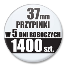 Przypinki Na Zamówienie w 5 dni / 37mm 1400 szt. / Buttony Badziki / Twój Wzór Logo Foto Projekt