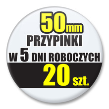 Przypinki Na Zamówienie w 5 dni / 50mm 20 szt. / Buttony Badziki / Twój Wzór Logo Foto Projekt