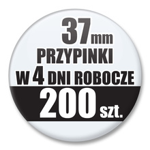 Przypinki Na Zamówienie w 4 dni / 37mm 200 szt. / Buttony Badziki / Twój Wzór Logo Foto Projekt