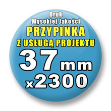 Przypinki 2300 szt. / Buttony Badziki Na Zamówienie / Twój Wzór Logo Foto Projekt / 37 mm.