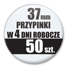 Przypinki Na Zamówienie w 4 dni / 37mm 50 szt. / Buttony Badziki / Twój Wzór Logo Foto Projekt