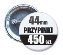 Przypinki Na Zamówienie w 3 dni / 44mm 450 szt. / Buttony Badziki / Twój Wzór Logo Foto Projekt