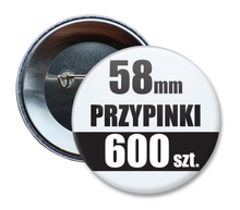 Przypinki Na Zamówienie w 4 dni / 58mm 600 szt. / Buttony Badziki / Twój Wzór Logo Foto Projekt