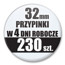 Przypinki Na Zamówienie w 4 dni / 32mm 230 szt. / Buttony Badziki / Twój Wzór Logo Foto Projekt