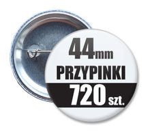 Przypinki Na Zamówienie w 4 dni / 44mm 720 szt. / Buttony Badziki / Twój Wzór Logo Foto Projekt