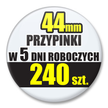 Przypinki Na Zamówienie w 5 dni / 44mm 240 szt. / Buttony Badziki / Twój Wzór Logo Foto Projekt