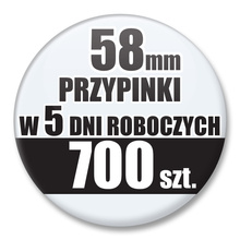 Przypinki Na Zamówienie w 5 dni / 58mm 700 szt. / Buttony Badziki / Twój Wzór Logo Foto Projekt