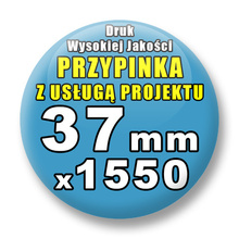 Przypinki 1550 szt. / Buttony Badziki Na Zamówienie / Twój Wzór Logo Foto Projekt / 37 mm.