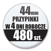 Przypinki Na Zamówienie w 4 dni / 44mm 480 szt. / Buttony Badziki / Twój Wzór Logo Foto Projekt