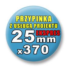 Przypinki 370 szt. Ekspres 24h / Buttony Badziki Reklamowe Na Zamówienie / Twój Wzór Logo Foto Projekt / 25 mm