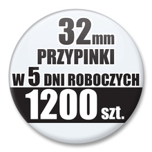 Przypinki Na Zamówienie w 5 dni / 32mm 1200 szt. / Buttony Badziki / Twój Wzór Logo Foto Projekt