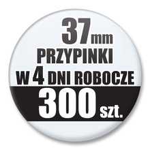 Przypinki Na Zamówienie w 4 dni / 37mm 300 szt. / Buttony Badziki / Twój Wzór Logo Foto Projekt