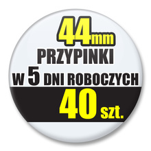 Przypinki Na Zamówienie w 5 dni / 44mm 40 szt. / Buttony Badziki / Twój Wzór Logo Foto Projekt