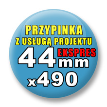 Przypinki 490 szt. Ekspres 24h / Buttony Badziki Reklamowe Na Zamówienie / Twój Wzór Logo Foto Projekt / 44 mm