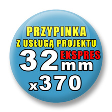 Przypinki 370 szt. Ekspres 24h / Buttony Badziki Reklamowe Na Zamówienie / Twój Wzór Logo Foto Projekt / 32 mm