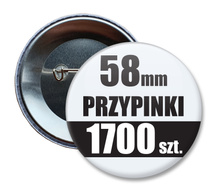 Przypinki Na Zamówienie w 5 dni / 58mm 1700 szt. / Buttony Badziki / Twój Wzór Logo Foto Projekt