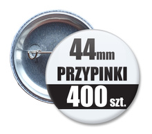 Przypinki Na Zamówienie w 3 dni / 44mm 400 szt. / Buttony Badziki / Twój Wzór Logo Foto Projekt