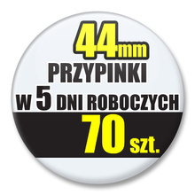 Przypinki Na Zamówienie w 5 dni / 44mm 70 szt. / Buttony Badziki / Twój Wzór Logo Foto Projekt