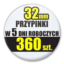 Przypinki Na Zamówienie w 5 dni / 32mm 360 szt. / Buttony Badziki / Twój Wzór Logo Foto Projekt